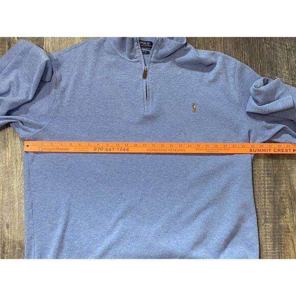Polo Ralph Lauren Estate Rib 1/4 Zip Sweater Blue Pony Logo XL Tall - Picture 6 of 11